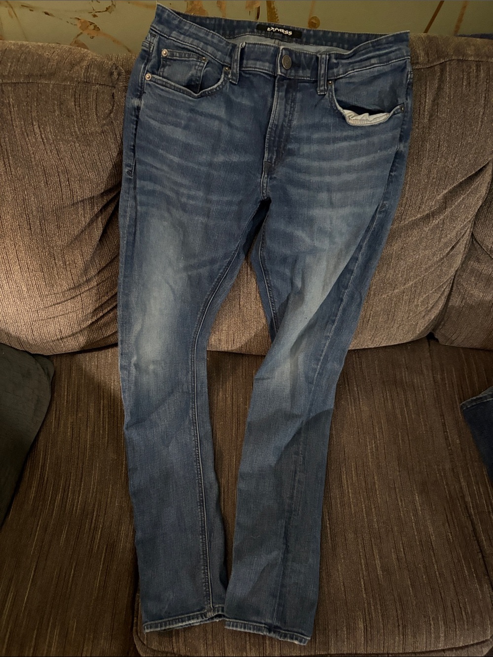 Express Men’s Skinny Jeans in Faded Blue Wash 32/36